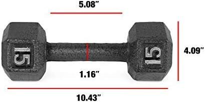 imageCAP Barbell Cast Iron Hex Dumbbell  Multiple OptionsBlack  Pair
