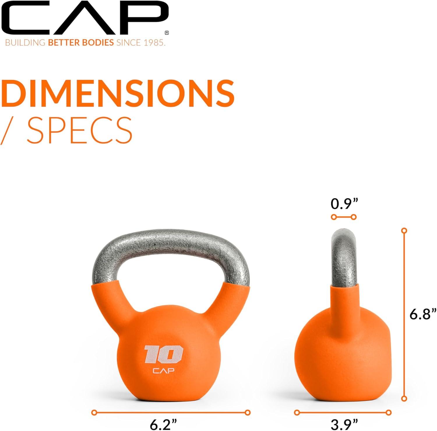 imageCAP Barbell Cast Iron Kettlebell  Coated Options Singles and Sets Multiple Weight Choices10 lb