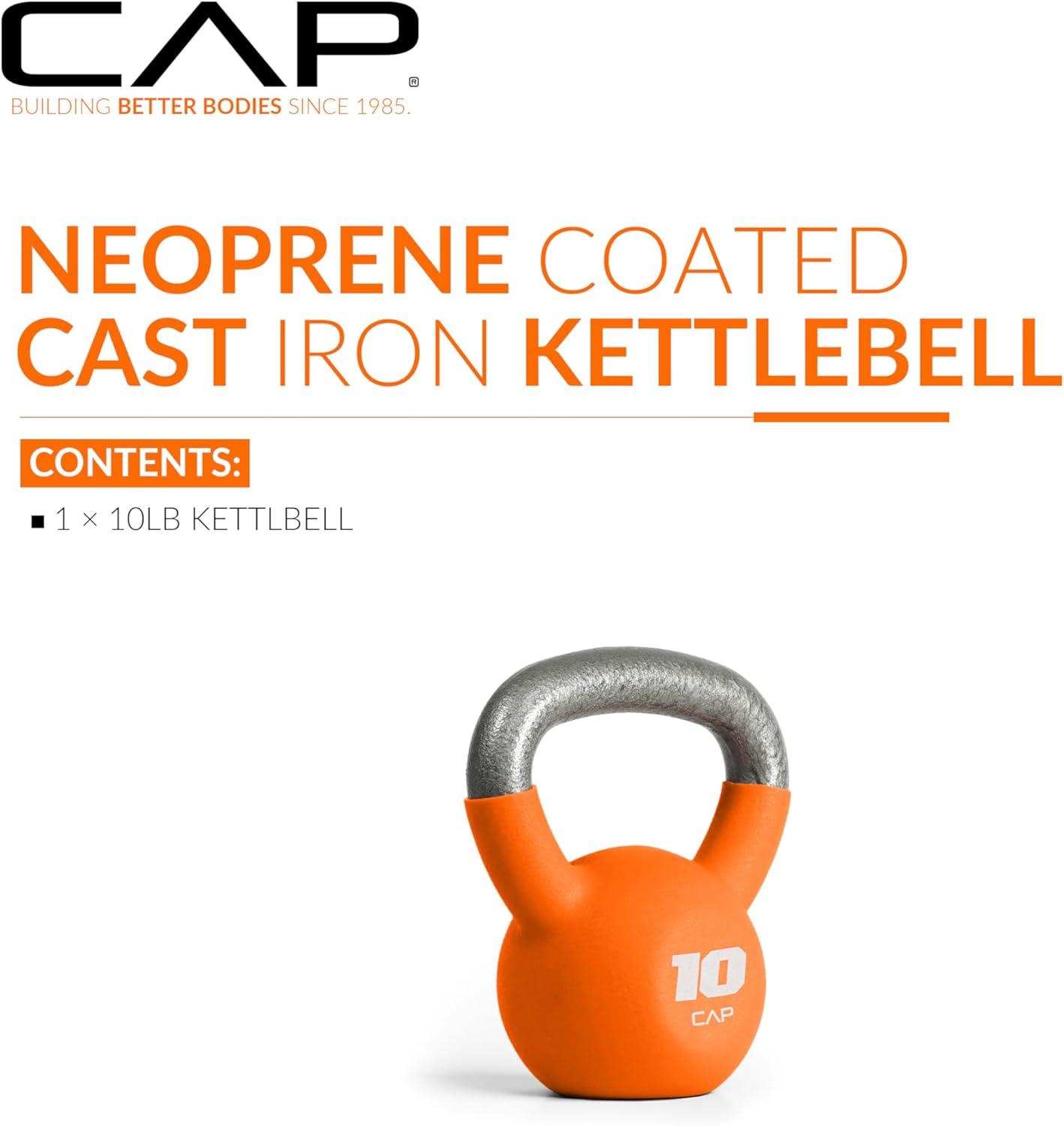 imageCAP Barbell Cast Iron Kettlebell  Coated Options Singles and Sets Multiple Weight Choices10 lb