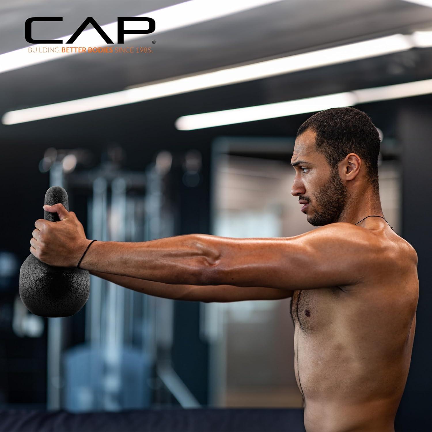 imageCAP Barbell Cast Iron Kettlebell  Coated Options Singles and Sets Multiple Weight Choices15 LB Single