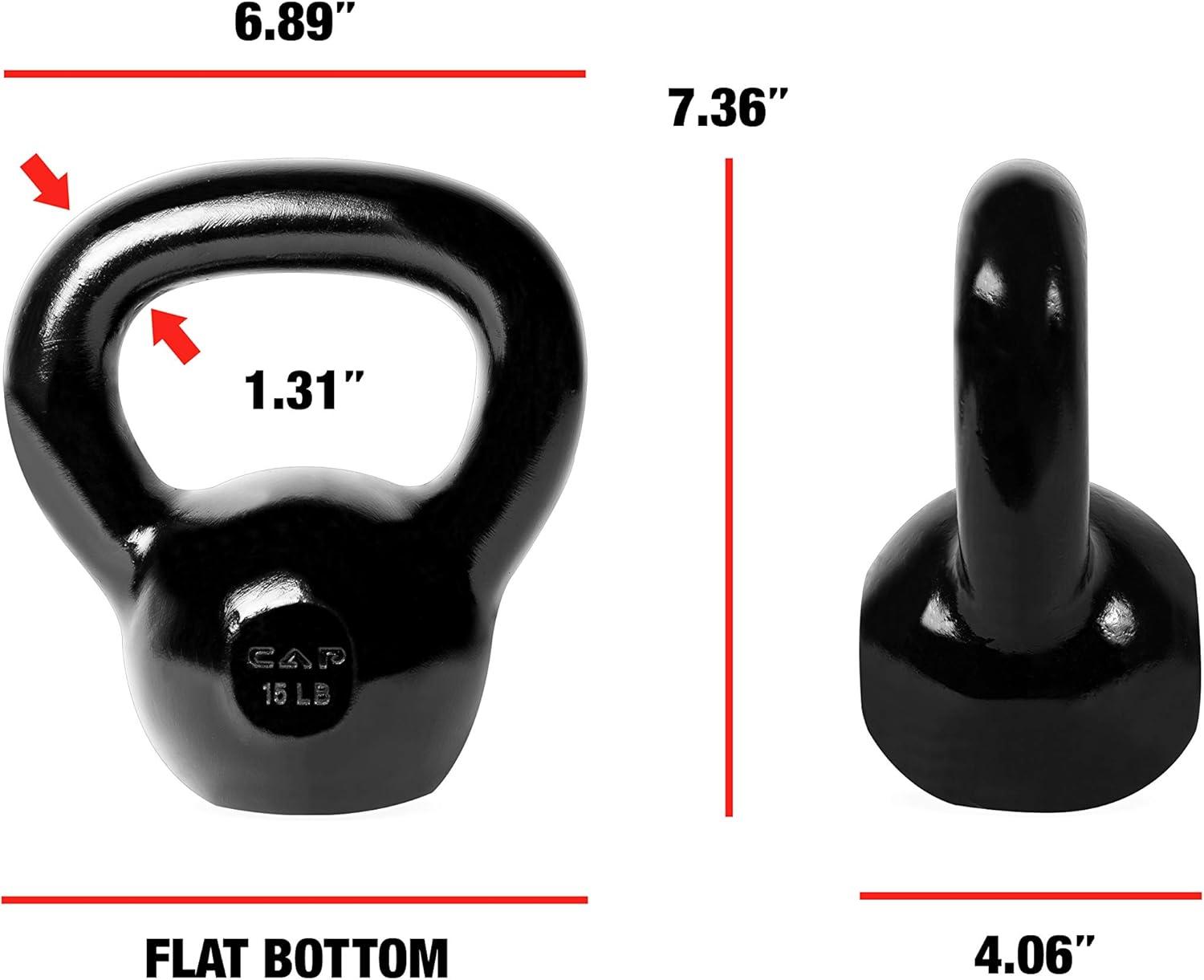 imageCAP Barbell Cast Iron Kettlebell  Coated Options Singles and Sets Multiple Weight Choices150 Pounds
