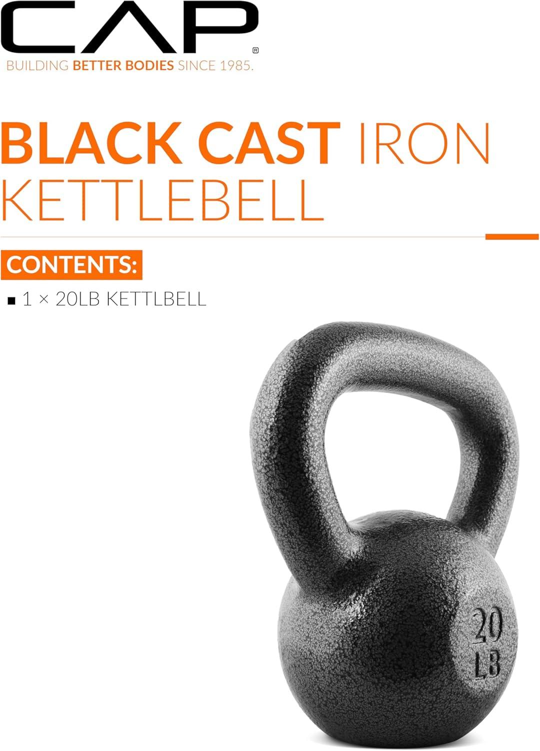 imageCAP Barbell Cast Iron Kettlebell  Coated Options Singles and Sets Multiple Weight Choices20 LB Single