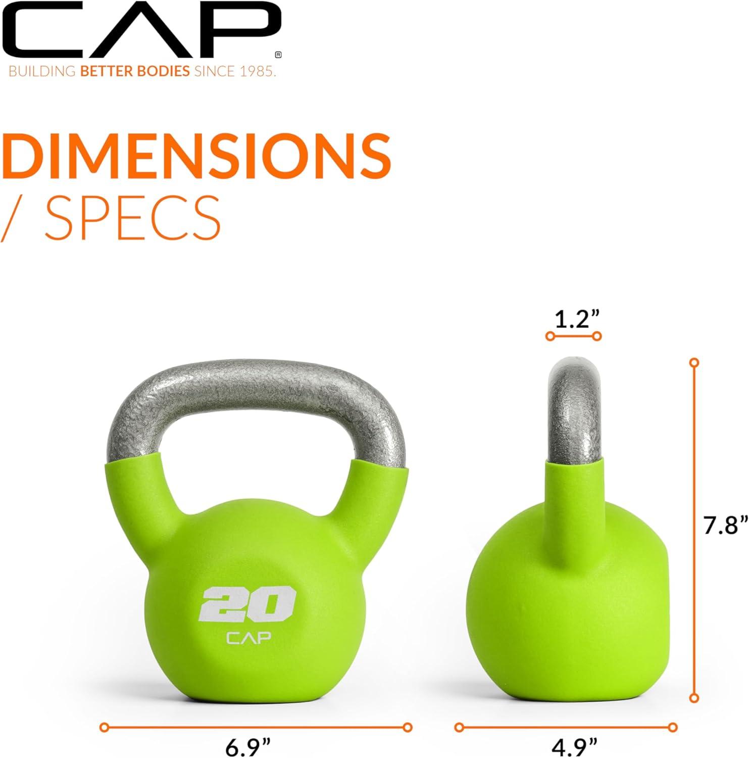 imageCAP Barbell Cast Iron Kettlebell  Coated Options Singles and Sets Multiple Weight Choices20 lb