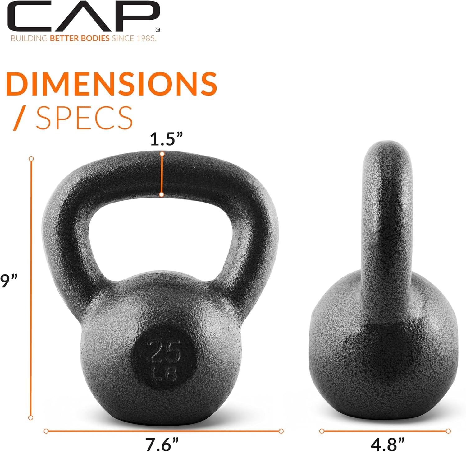 imageCAP Barbell Cast Iron Kettlebell  Coated Options Singles and Sets Multiple Weight Choices25 lb