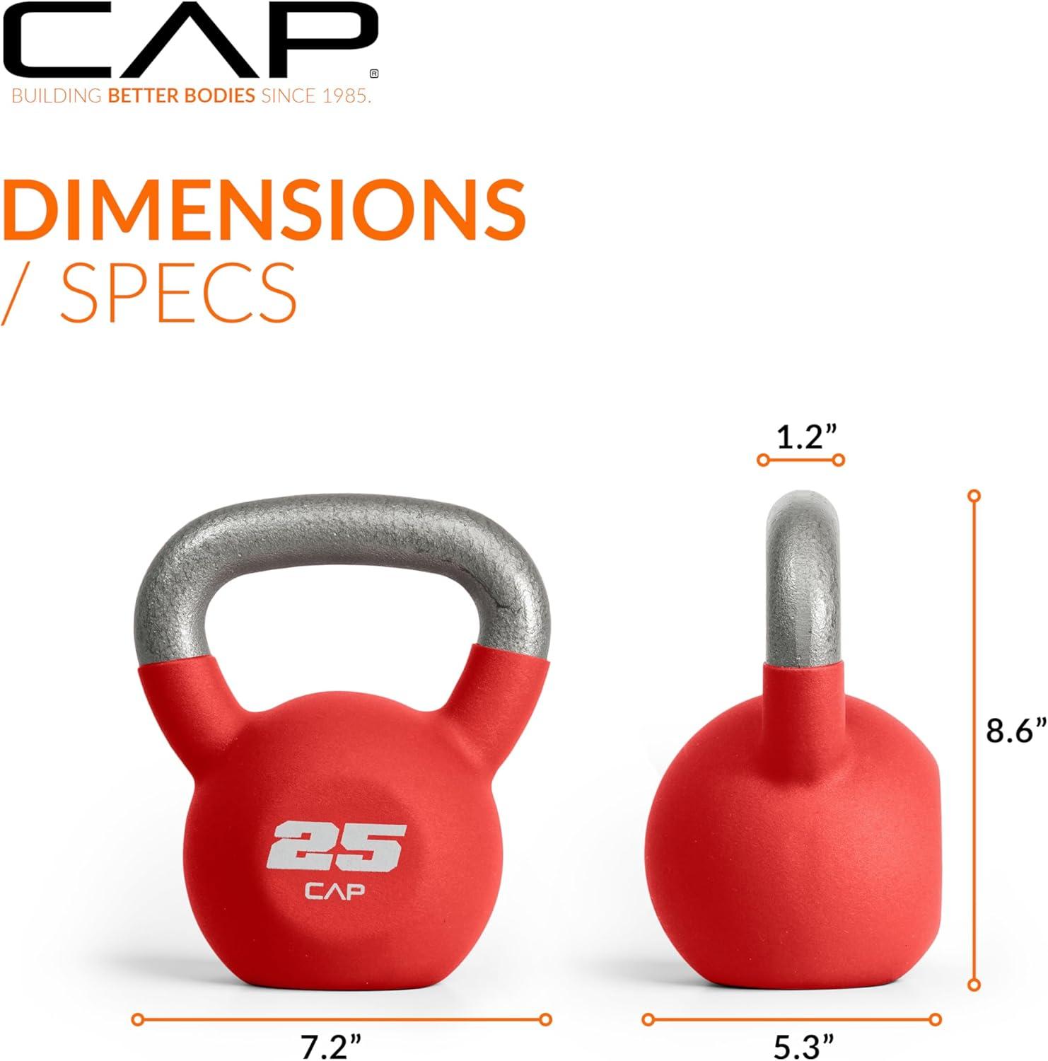 imageCAP Barbell Cast Iron Kettlebell  Coated Options Singles and Sets Multiple Weight Choices25 lb