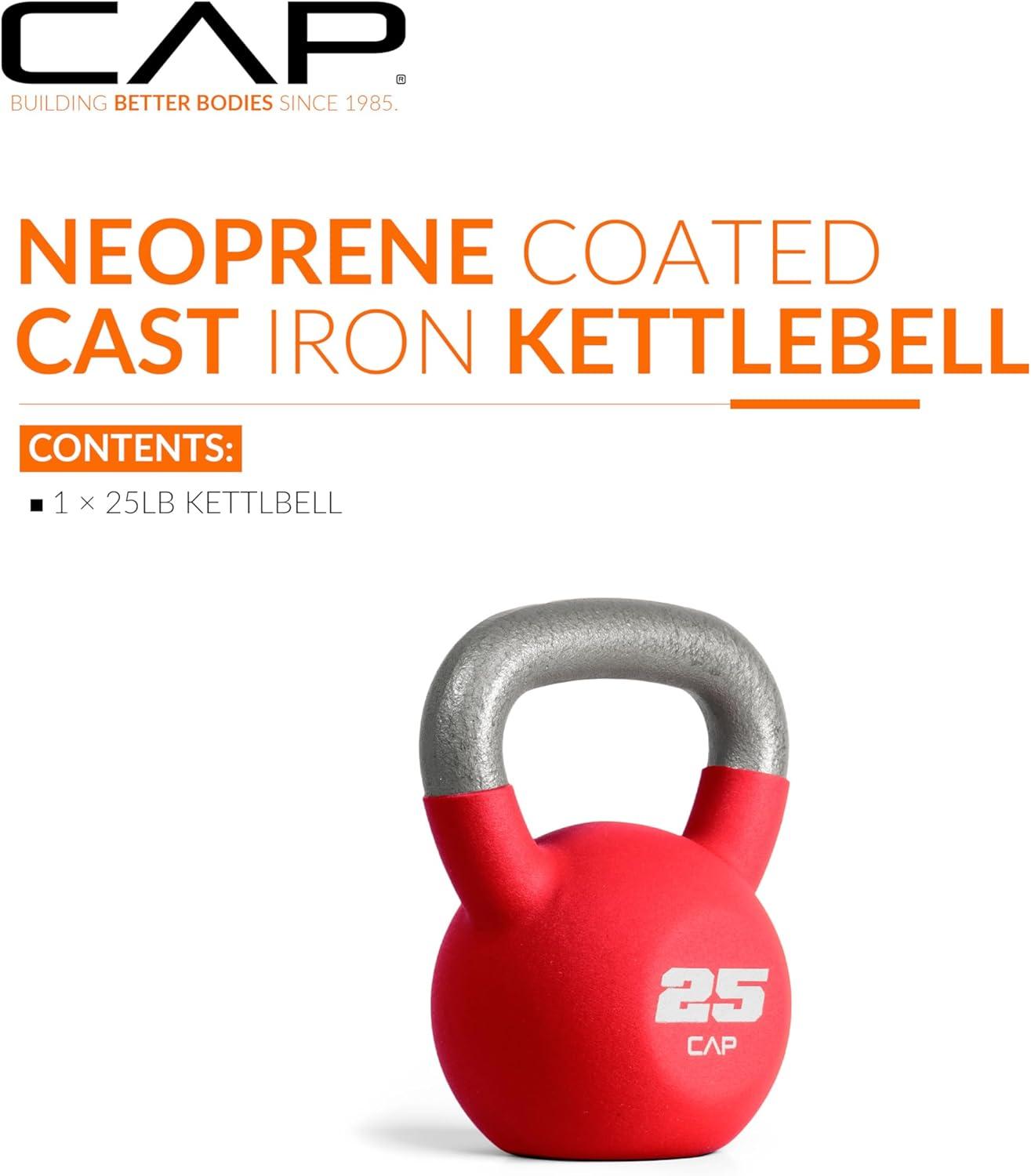 imageCAP Barbell Cast Iron Kettlebell  Coated Options Singles and Sets Multiple Weight Choices25 lb