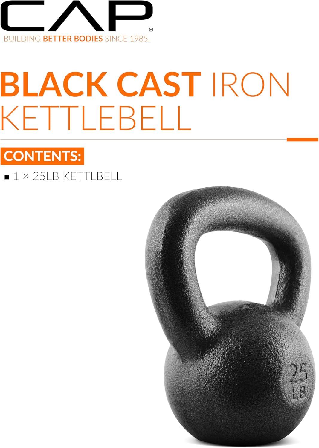 imageCAP Barbell Cast Iron Kettlebell  Coated Options Singles and Sets Multiple Weight Choices25 lb