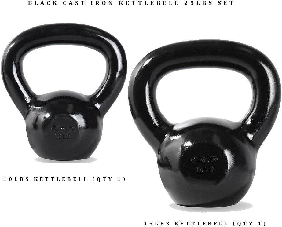 imageCAP Barbell Cast Iron Kettlebell  Coated Options Singles and Sets Multiple Weight Choices25 lb Set