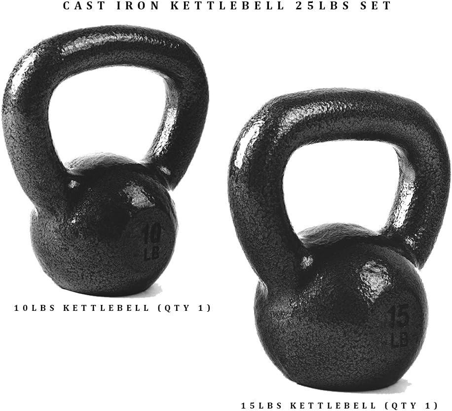 imageCAP Barbell Cast Iron Kettlebell  Coated Options Singles and Sets Multiple Weight Choices25 lb Set