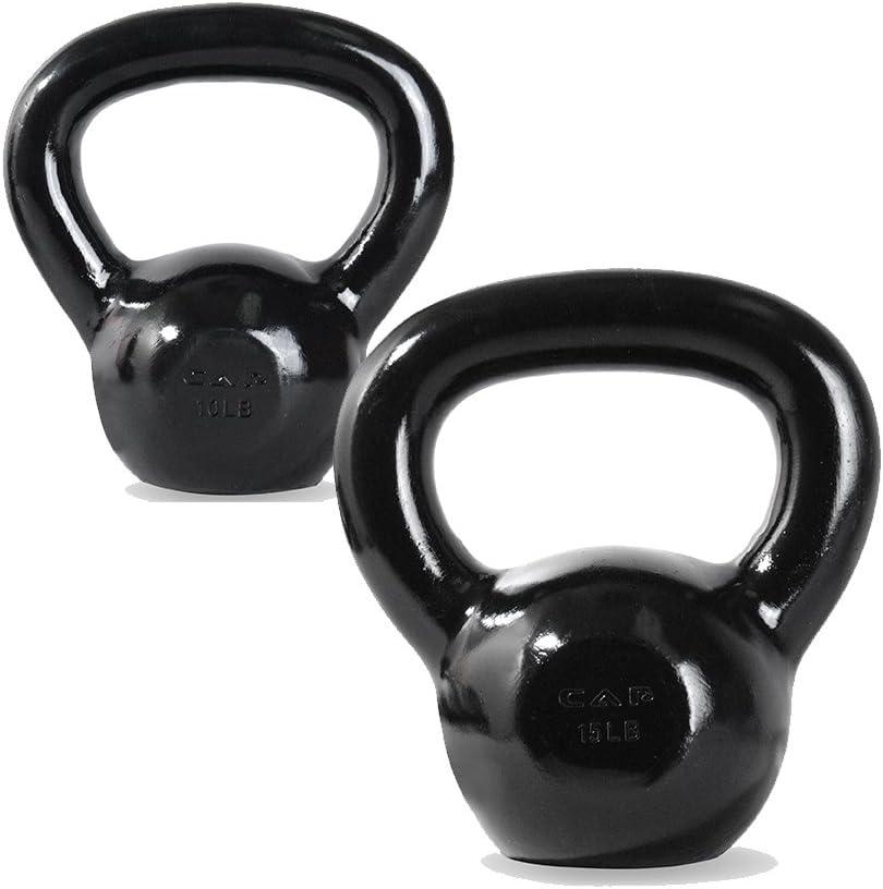 imageCAP Barbell Cast Iron Kettlebell  Coated Options Singles and Sets Multiple Weight Choices25 lb Set