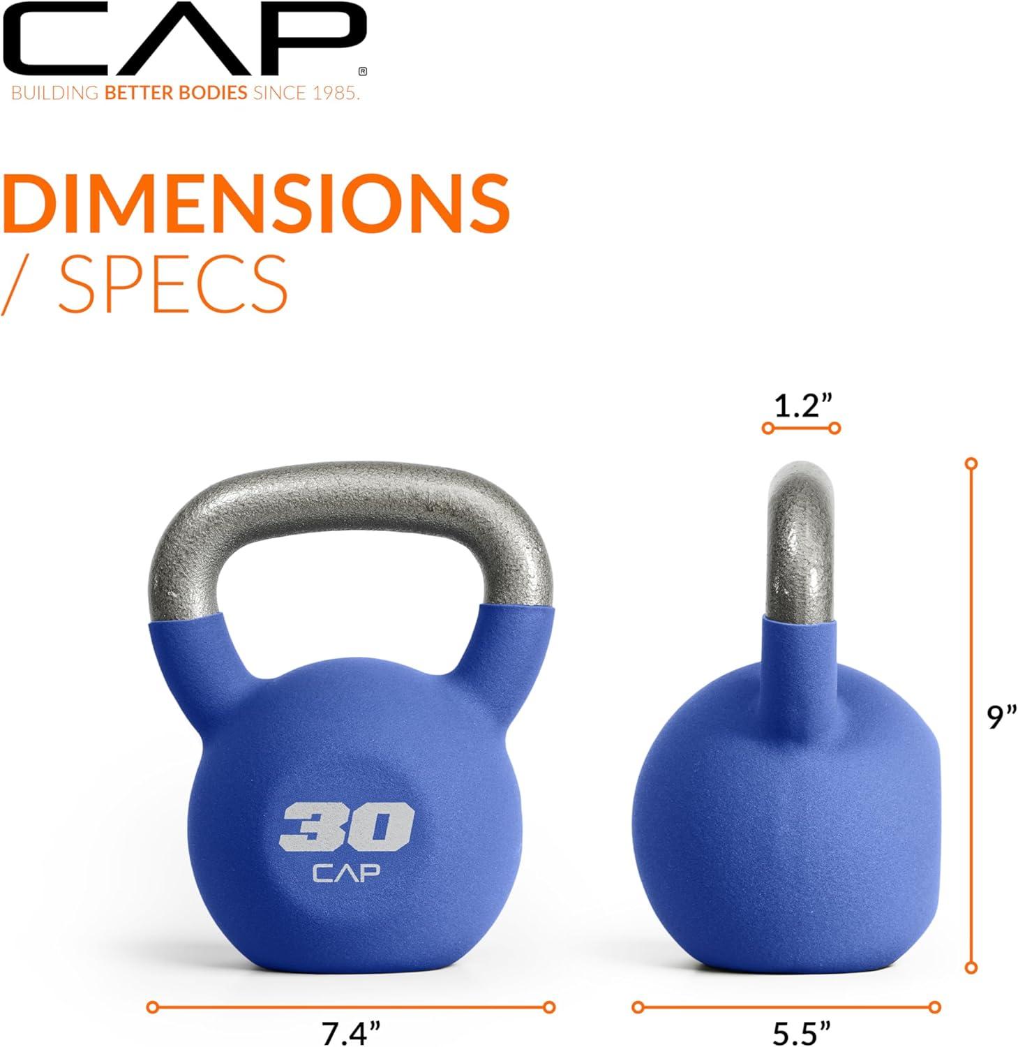 imageCAP Barbell Cast Iron Kettlebell  Coated Options Singles and Sets Multiple Weight Choices30 lb