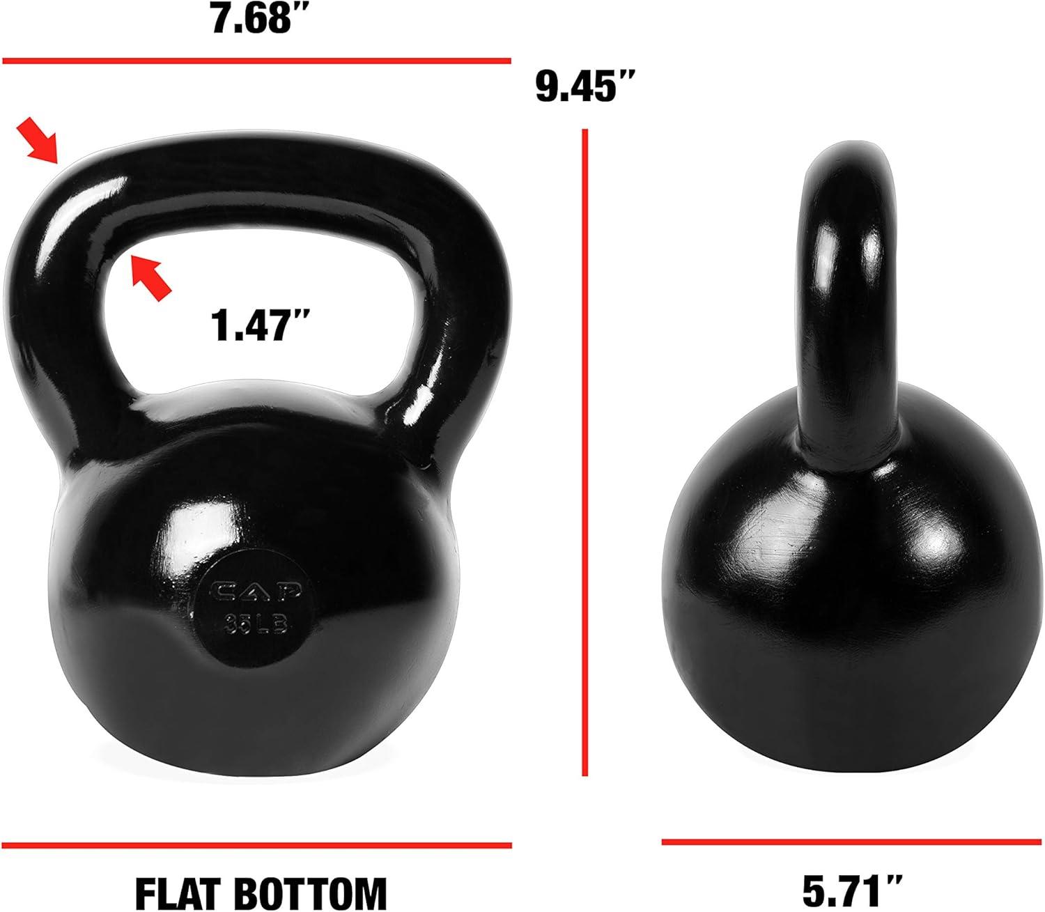 imageCAP Barbell Cast Iron Kettlebell  Coated Options Singles and Sets Multiple Weight Choices344 Pounds