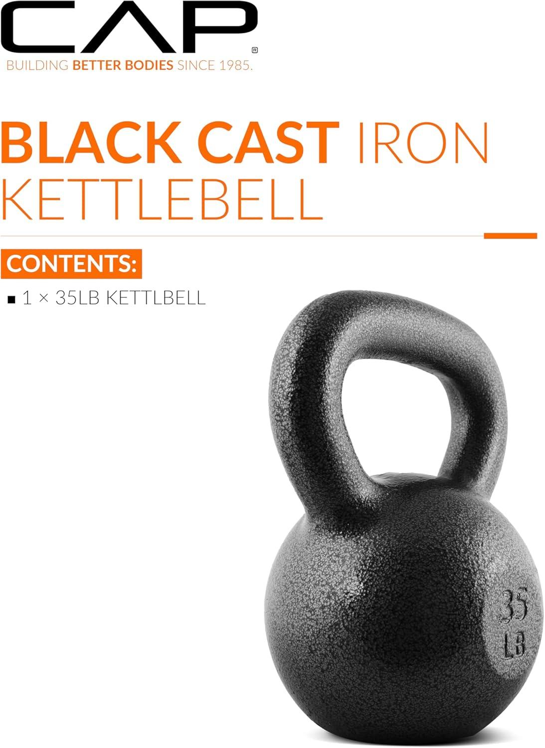 imageCAP Barbell Cast Iron Kettlebell  Coated Options Singles and Sets Multiple Weight Choices35 LB Single
