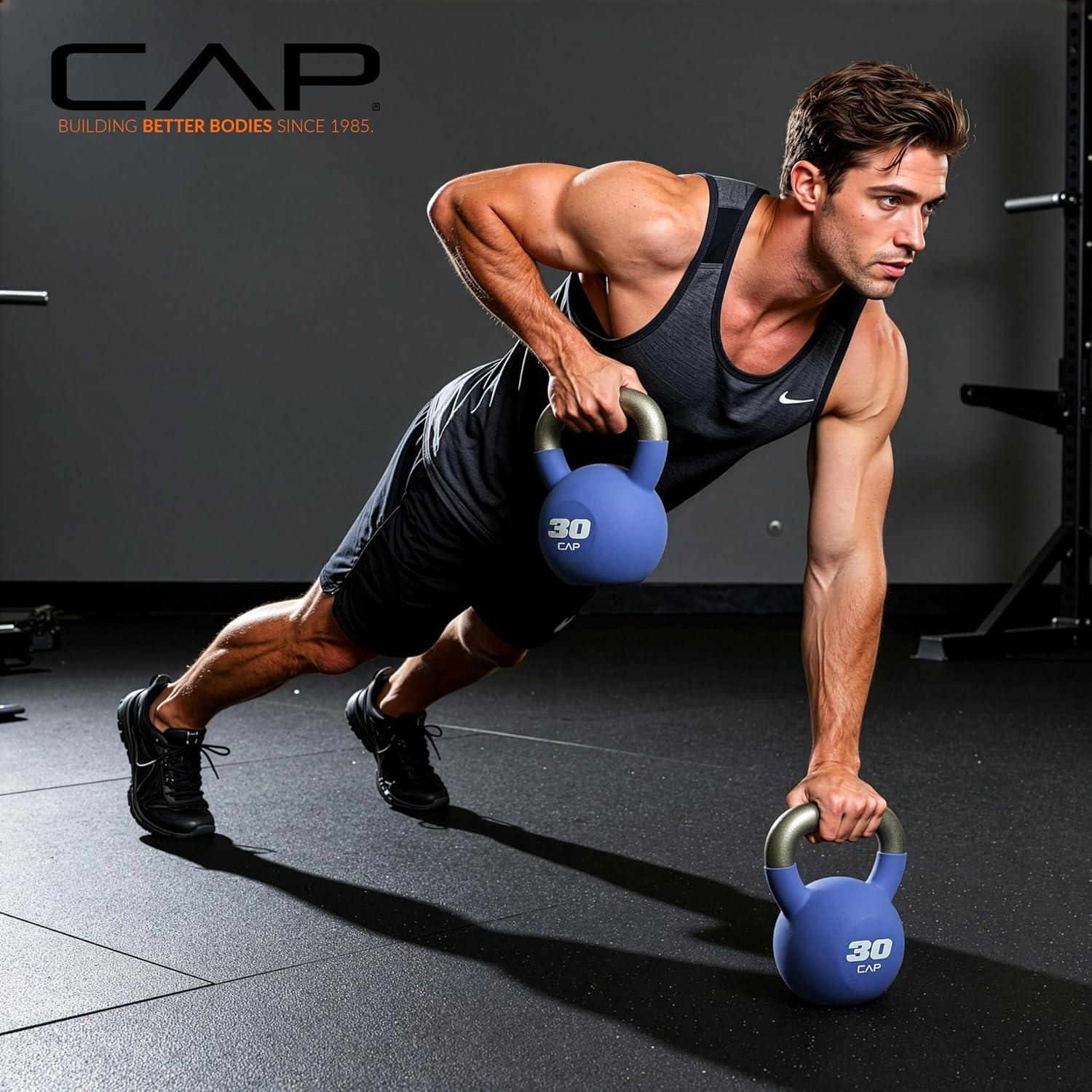 imageCAP Barbell Cast Iron Kettlebell  Coated Options Singles and Sets Multiple Weight Choices35 lb