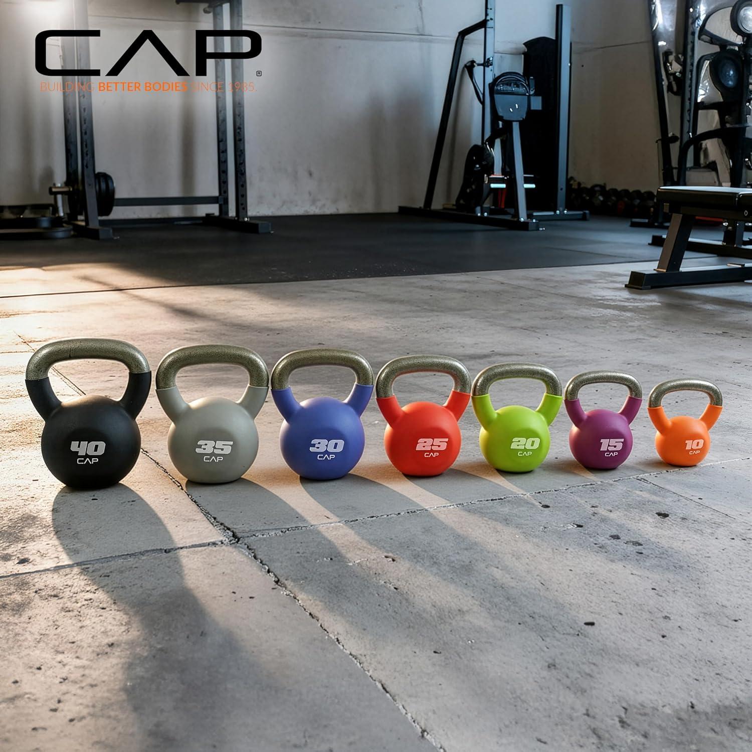 imageCAP Barbell Cast Iron Kettlebell  Coated Options Singles and Sets Multiple Weight Choices35 lb