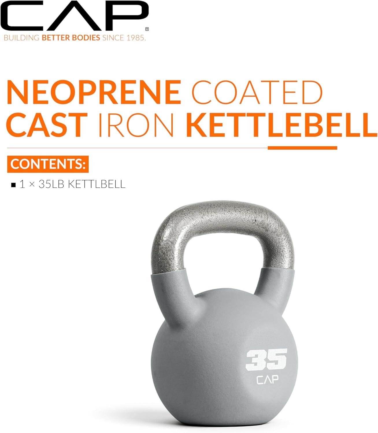 imageCAP Barbell Cast Iron Kettlebell  Coated Options Singles and Sets Multiple Weight Choices35 lb
