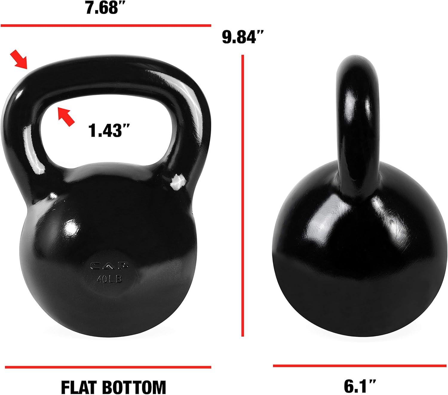 imageCAP Barbell Cast Iron Kettlebell  Coated Options Singles and Sets Multiple Weight Choices40 lb