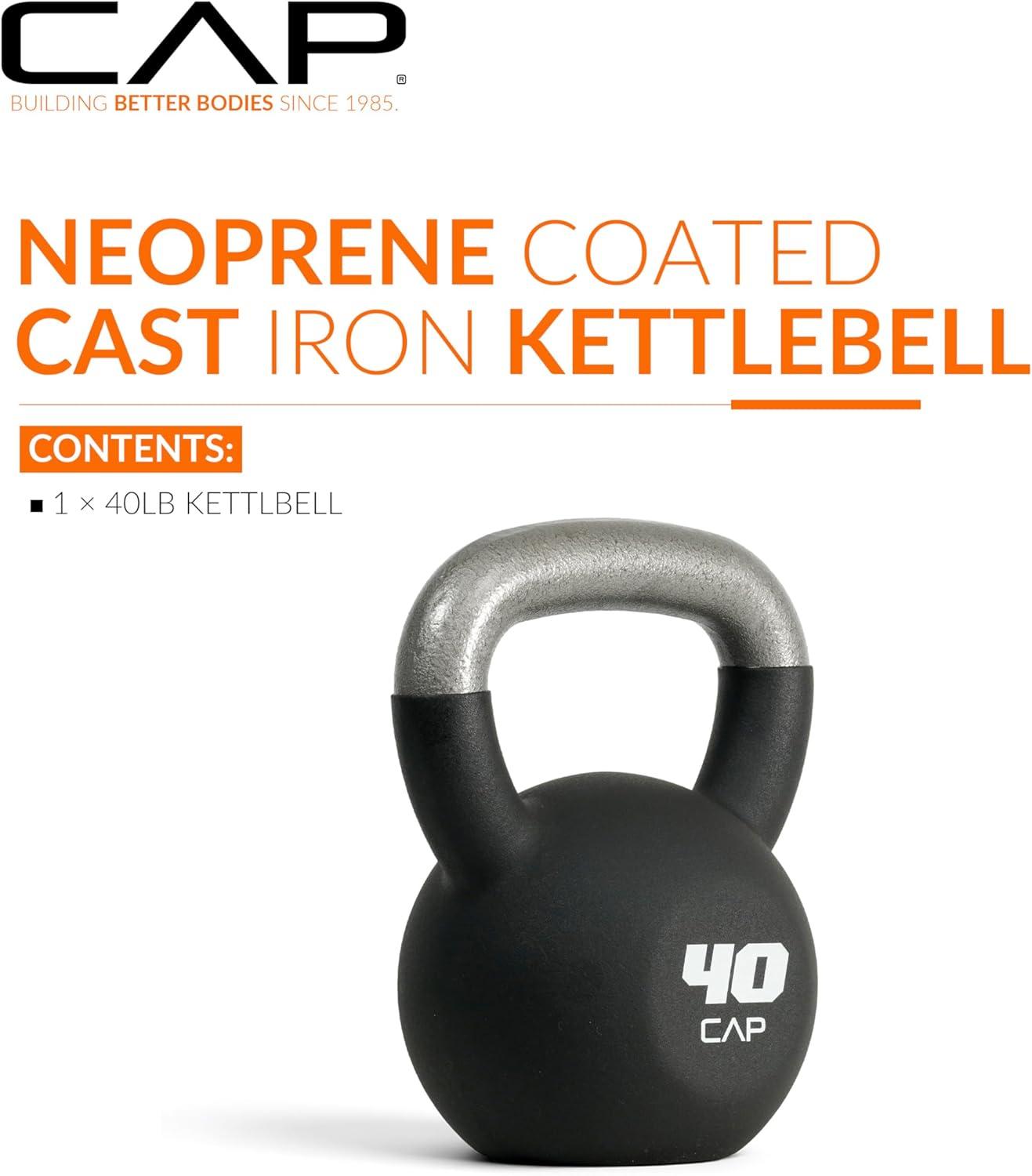 imageCAP Barbell Cast Iron Kettlebell  Coated Options Singles and Sets Multiple Weight Choices40 lb