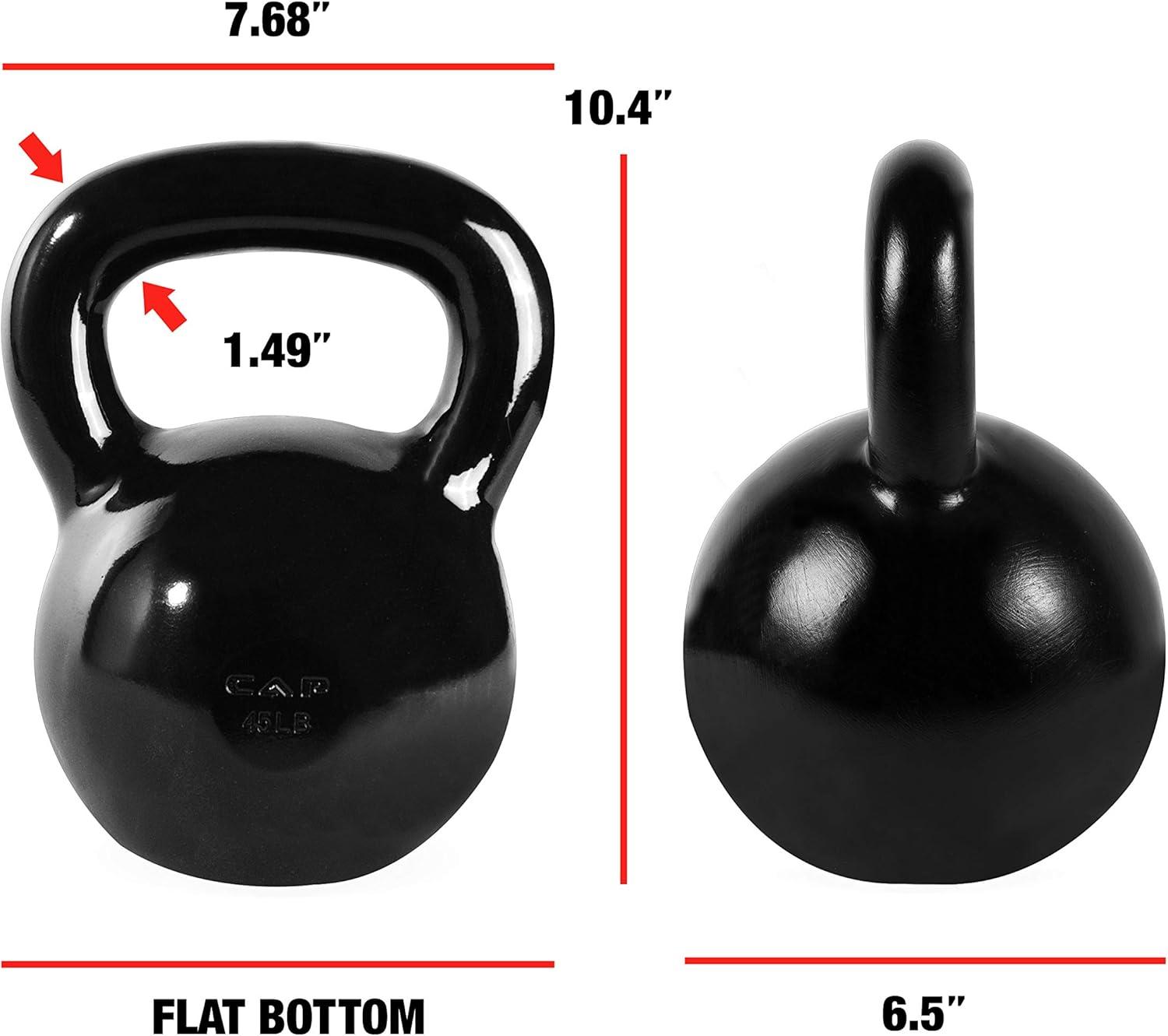 imageCAP Barbell Cast Iron Kettlebell  Coated Options Singles and Sets Multiple Weight Choices450 Pounds
