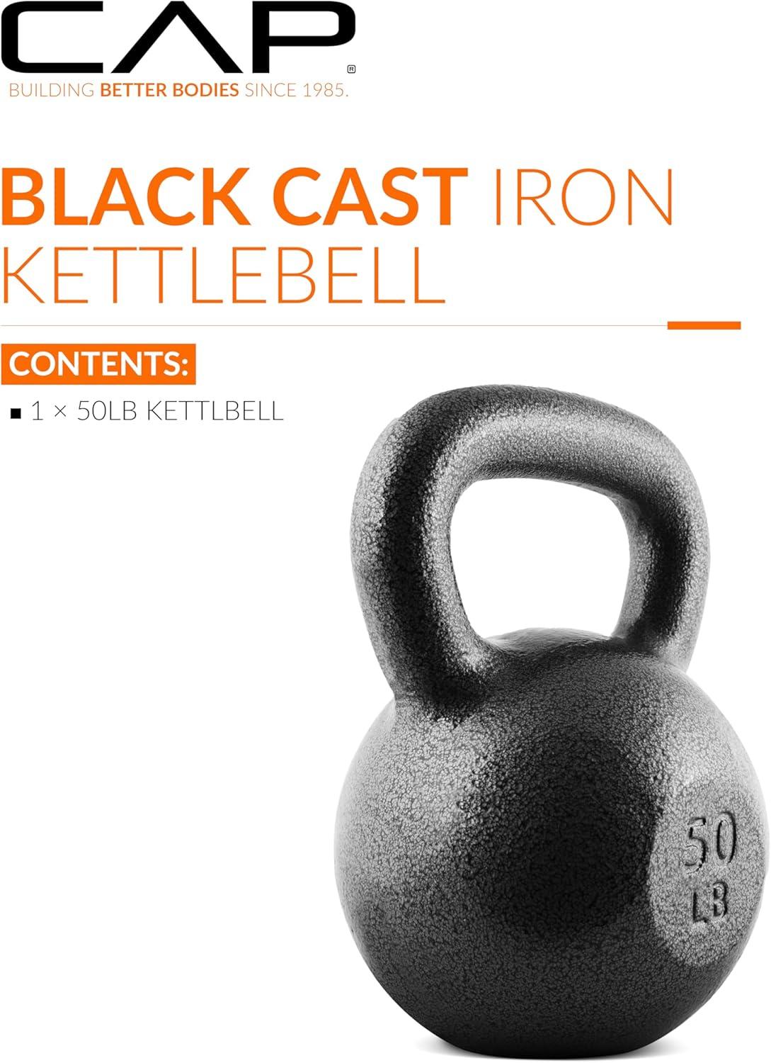 imageCAP Barbell Cast Iron Kettlebell  Coated Options Singles and Sets Multiple Weight Choices50 lb