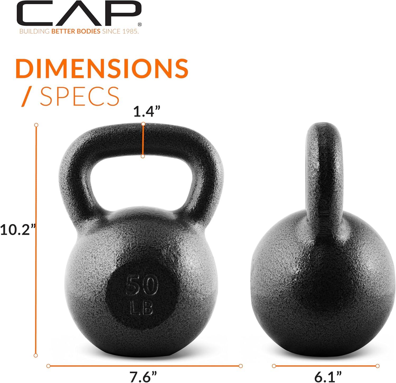 imageCAP Barbell Cast Iron Kettlebell  Coated Options Singles and Sets Multiple Weight Choices50 lb