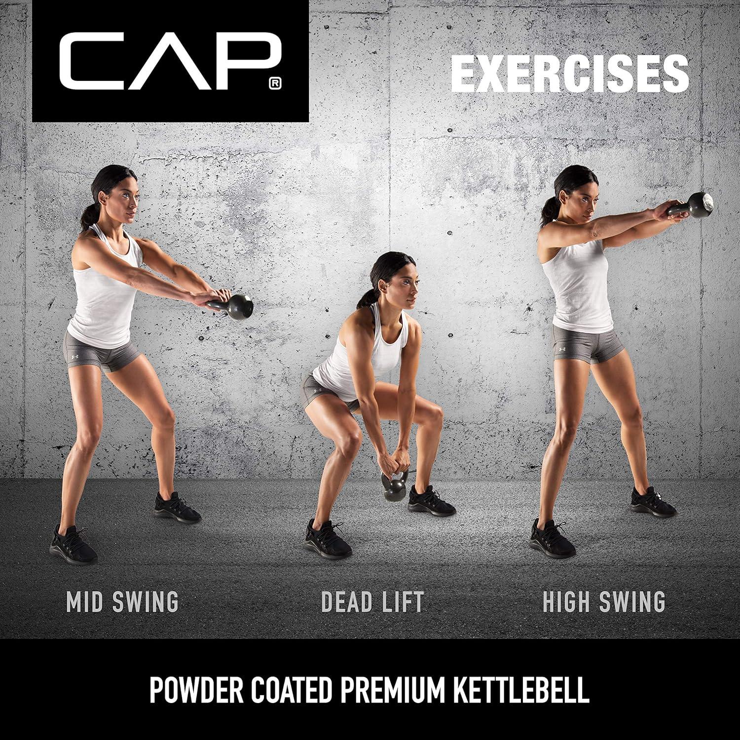 imageCAP Barbell Cast Iron Kettlebell  Coated Options Singles and Sets Multiple Weight Choices510 Pounds