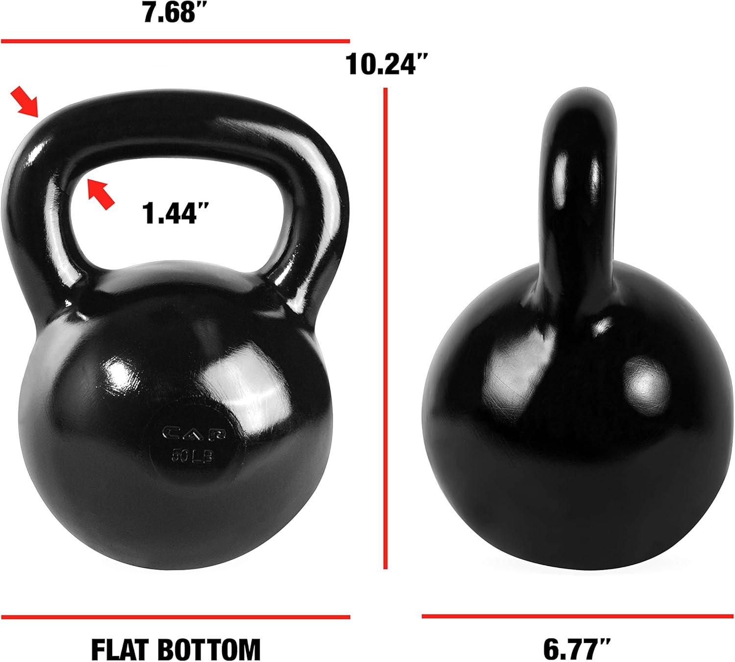 imageCAP Barbell Cast Iron Kettlebell  Coated Options Singles and Sets Multiple Weight Choices510 Pounds