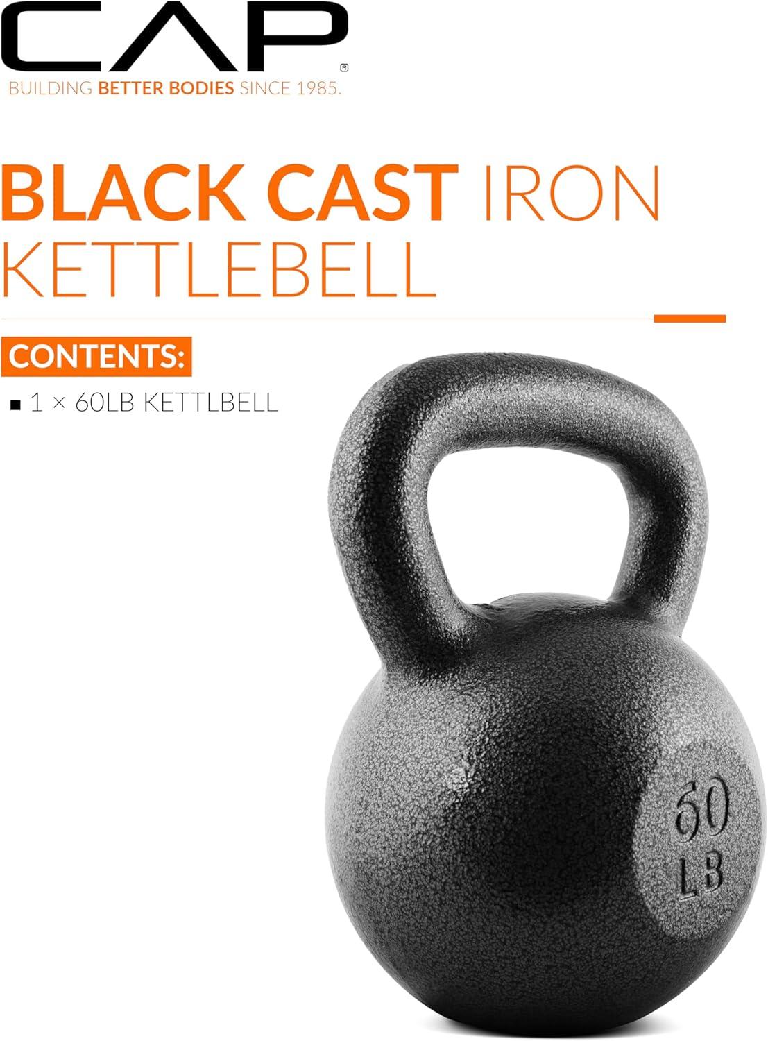 imageCAP Barbell Cast Iron Kettlebell  Coated Options Singles and Sets Multiple Weight Choices600 Pounds