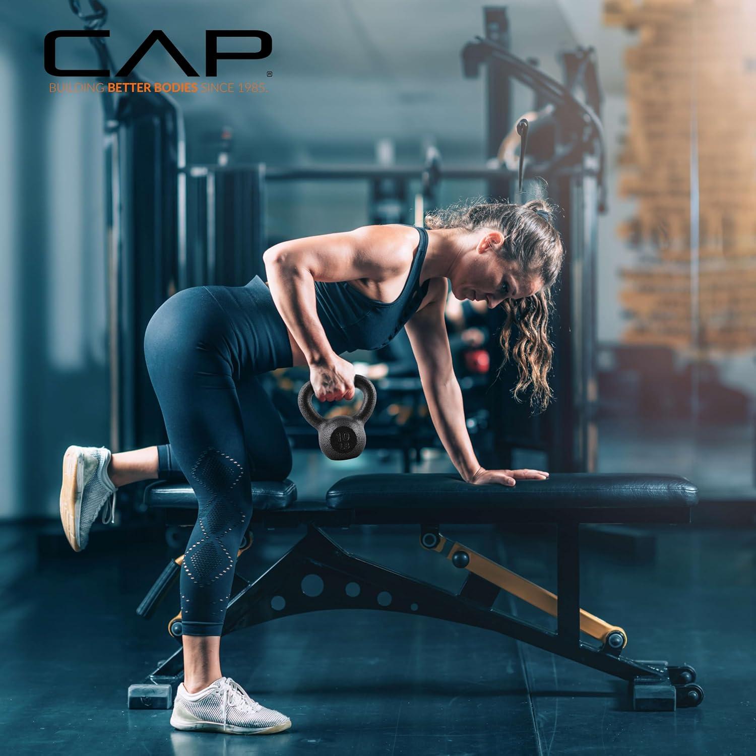 imageCAP Barbell Cast Iron Kettlebell  Coated Options Singles and Sets Multiple Weight Choices600 Pounds