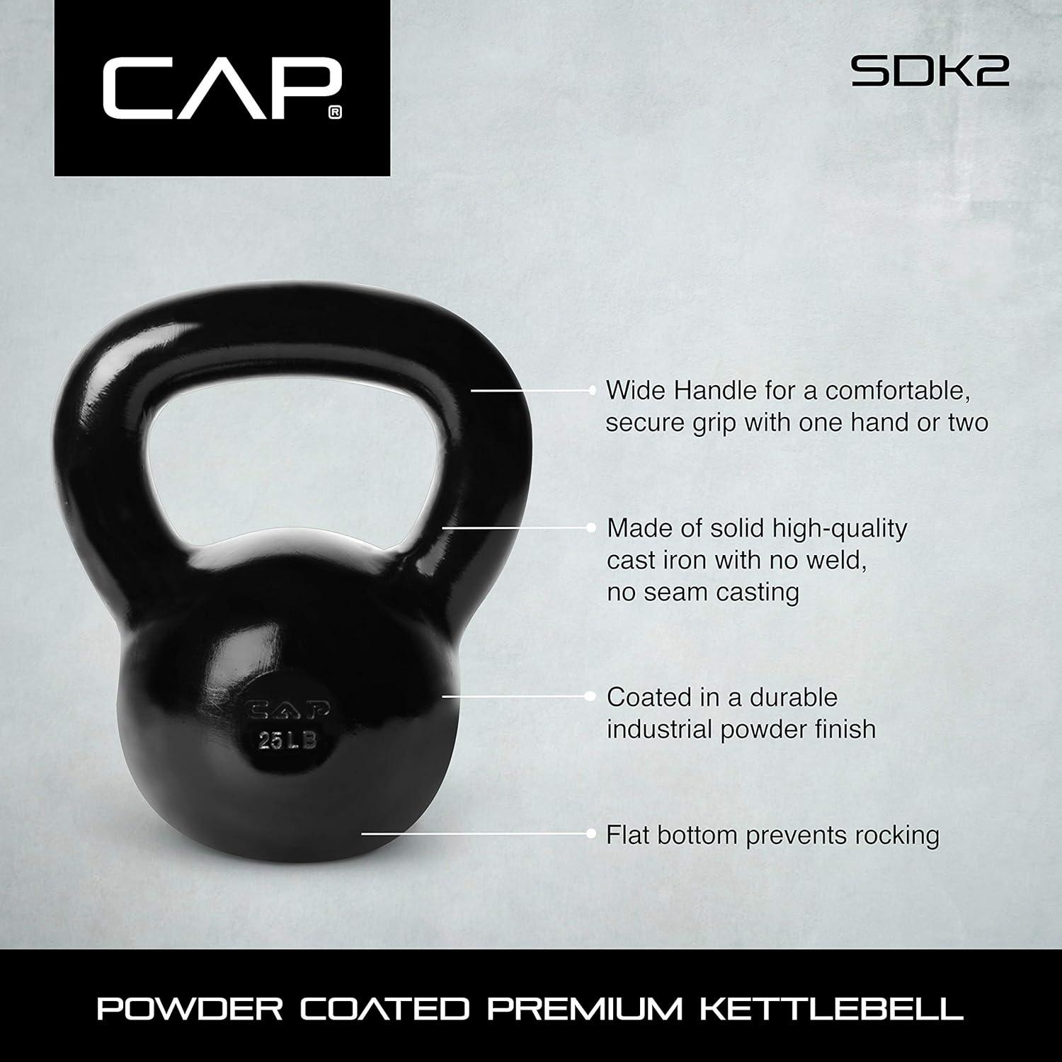 imageCAP Barbell Cast Iron Kettlebell  Coated Options Singles and Sets Multiple Weight Choices700 Pounds