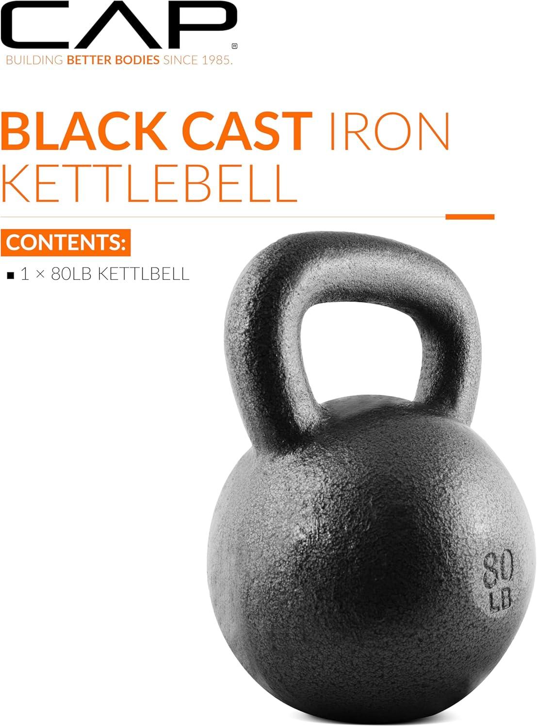 imageCAP Barbell Cast Iron Kettlebell  Coated Options Singles and Sets Multiple Weight Choices80 lb