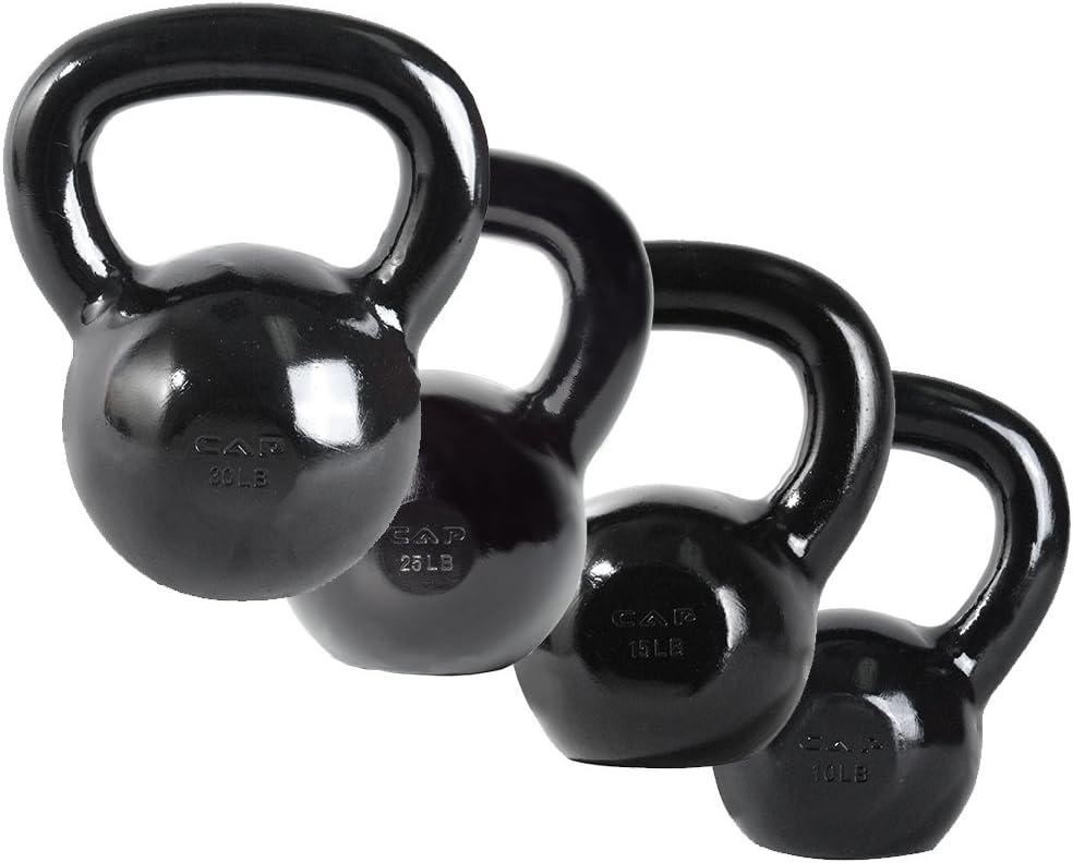 imageCAP Barbell Cast Iron Kettlebell  Coated Options Singles and Sets Multiple Weight Choices80 lb Set