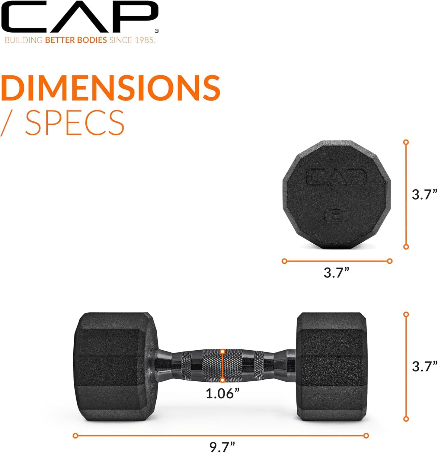 imageCAP Barbell Coated Dumbbell Weight  Multiple Options Pairs ampamp Sets12Sided  Black Handle