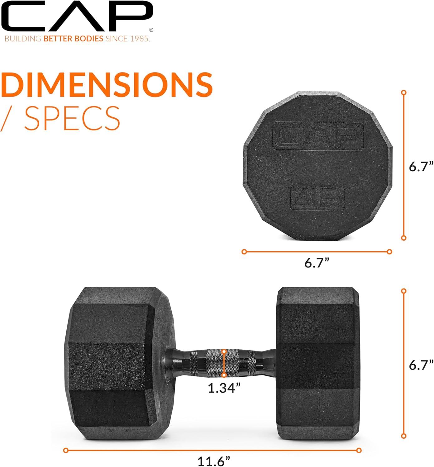 imageCAP Barbell Coated Dumbbell Weight  Multiple Options Pairs ampamp Sets12Sided  Black Handle