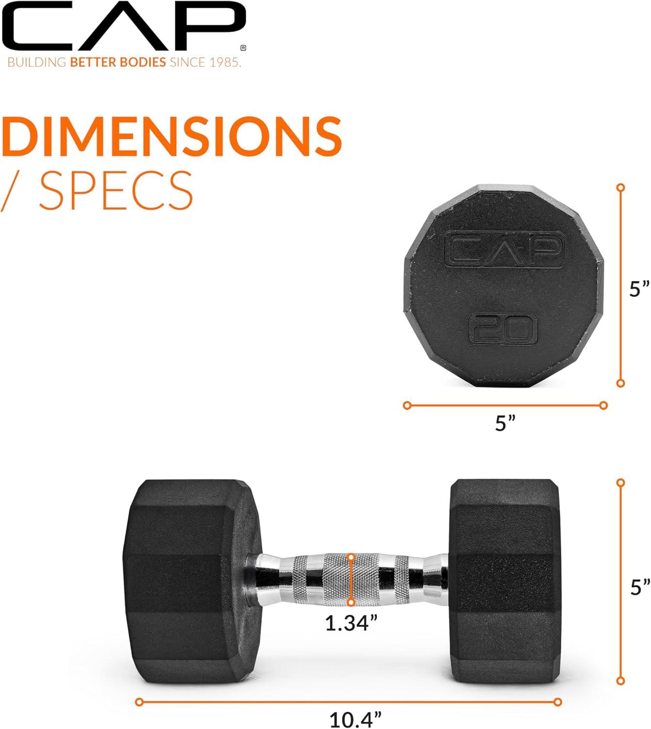 imageCAP Barbell Coated Dumbbell Weight  Multiple Options Pairs ampamp Sets12Sided  Chrome Handle