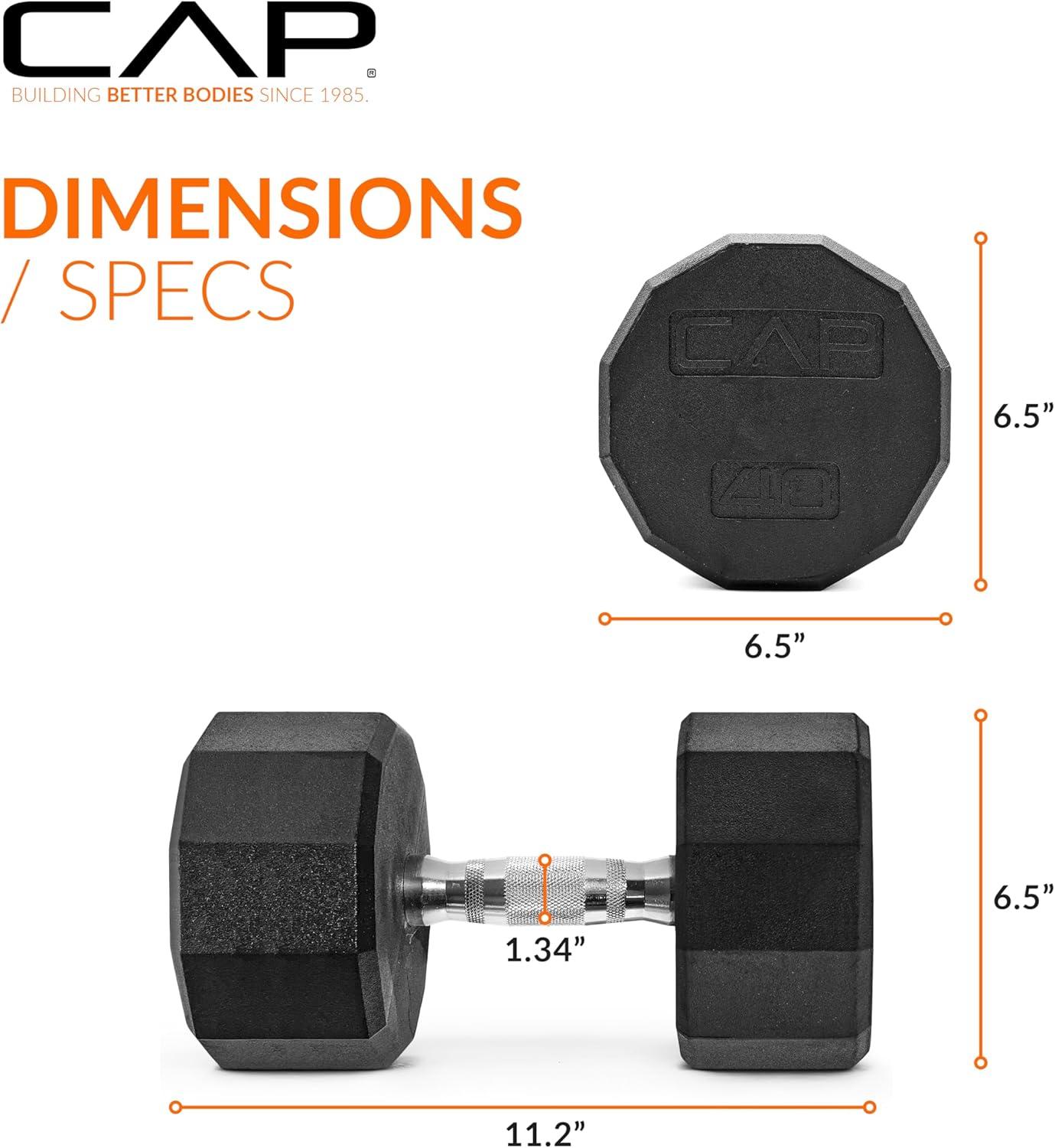 imageCAP Barbell Coated Dumbbell Weight  Multiple Options Pairs ampamp Sets12Sided  Chrome Handle