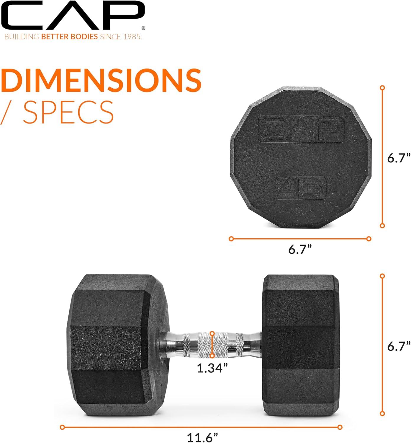 imageCAP Barbell Coated Dumbbell Weight  Multiple Options Pairs ampamp Sets12Sided  Chrome Handle
