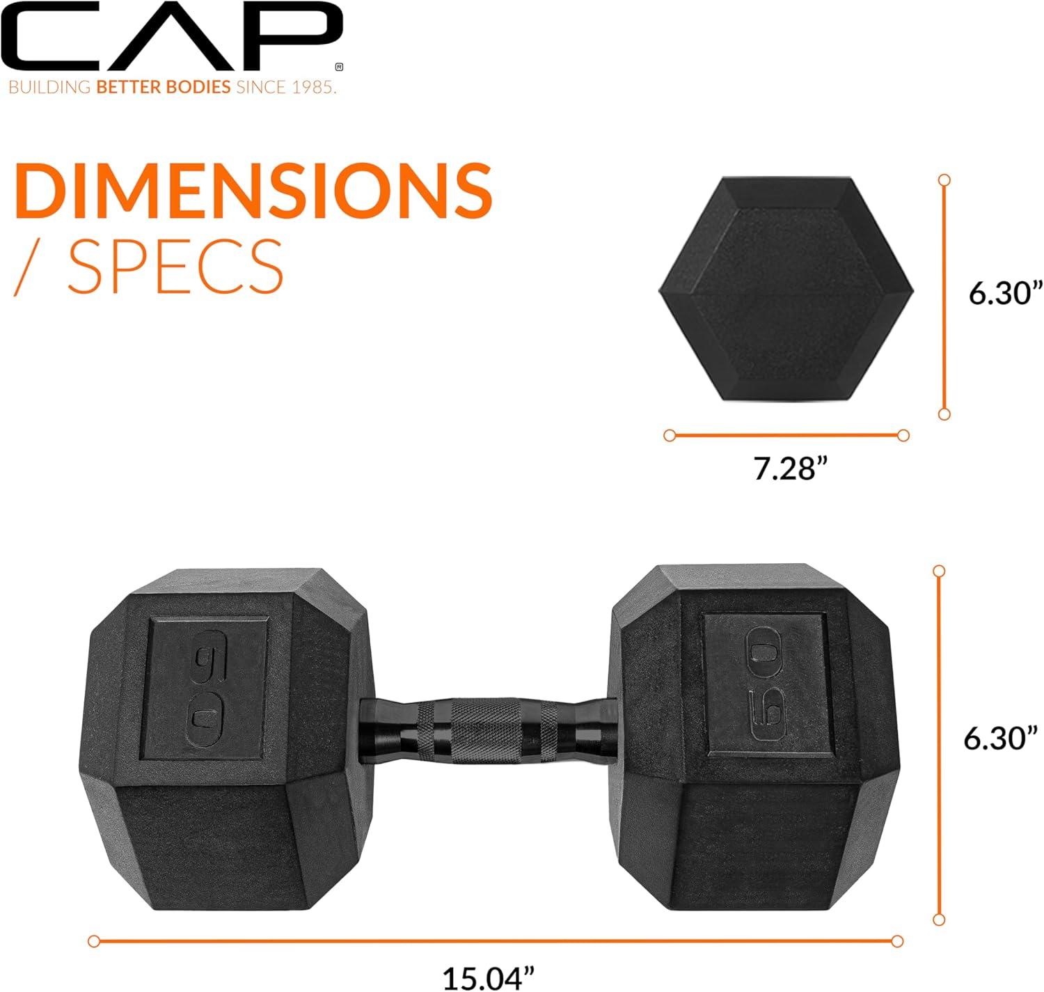imageCAP Barbell Coated Dumbbell Weight  Multiple Options Pairs ampamp SetsBlack Handle