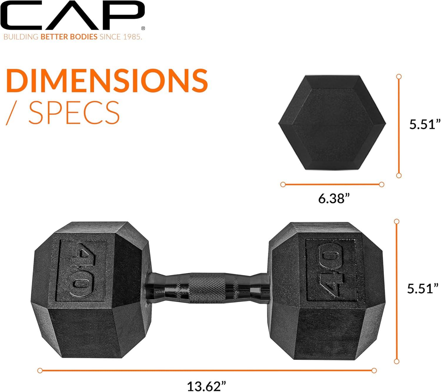 imageCAP Barbell Coated Dumbbell Weight  Multiple Options Pairs ampamp SetsBlack Handle