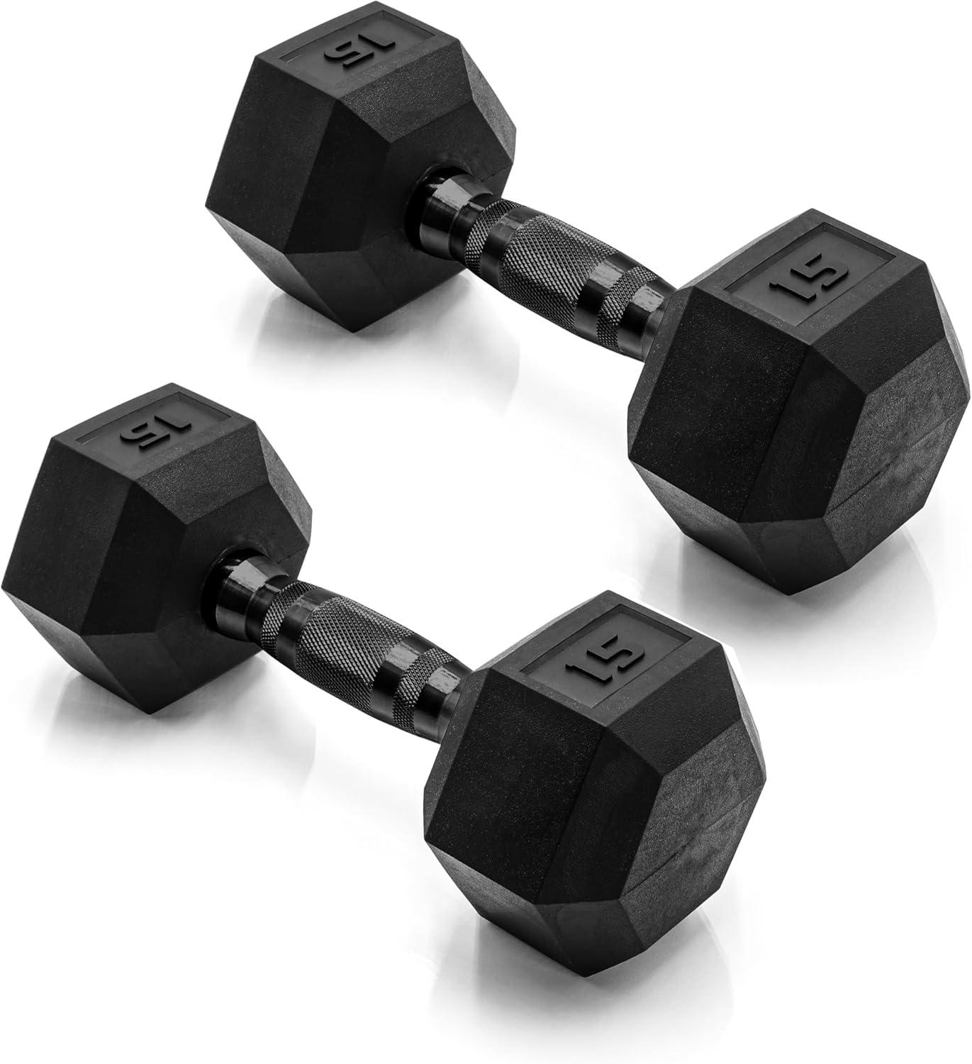 imageCAP Barbell Coated Dumbbell Weight  Multiple Options Pairs ampamp SetsBlack Handle