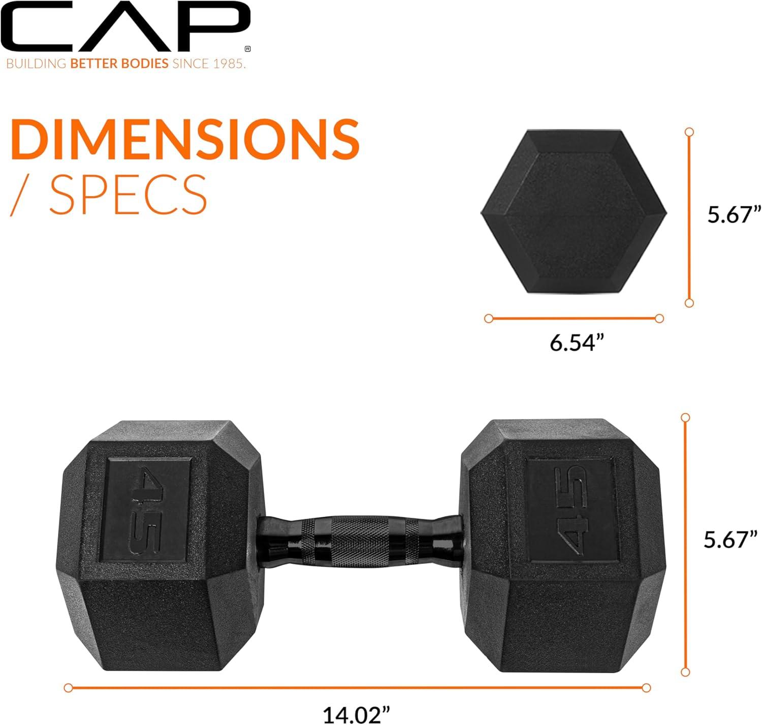 imageCAP Barbell Coated Dumbbell Weight  Multiple Options Pairs ampamp SetsBlack Handle
