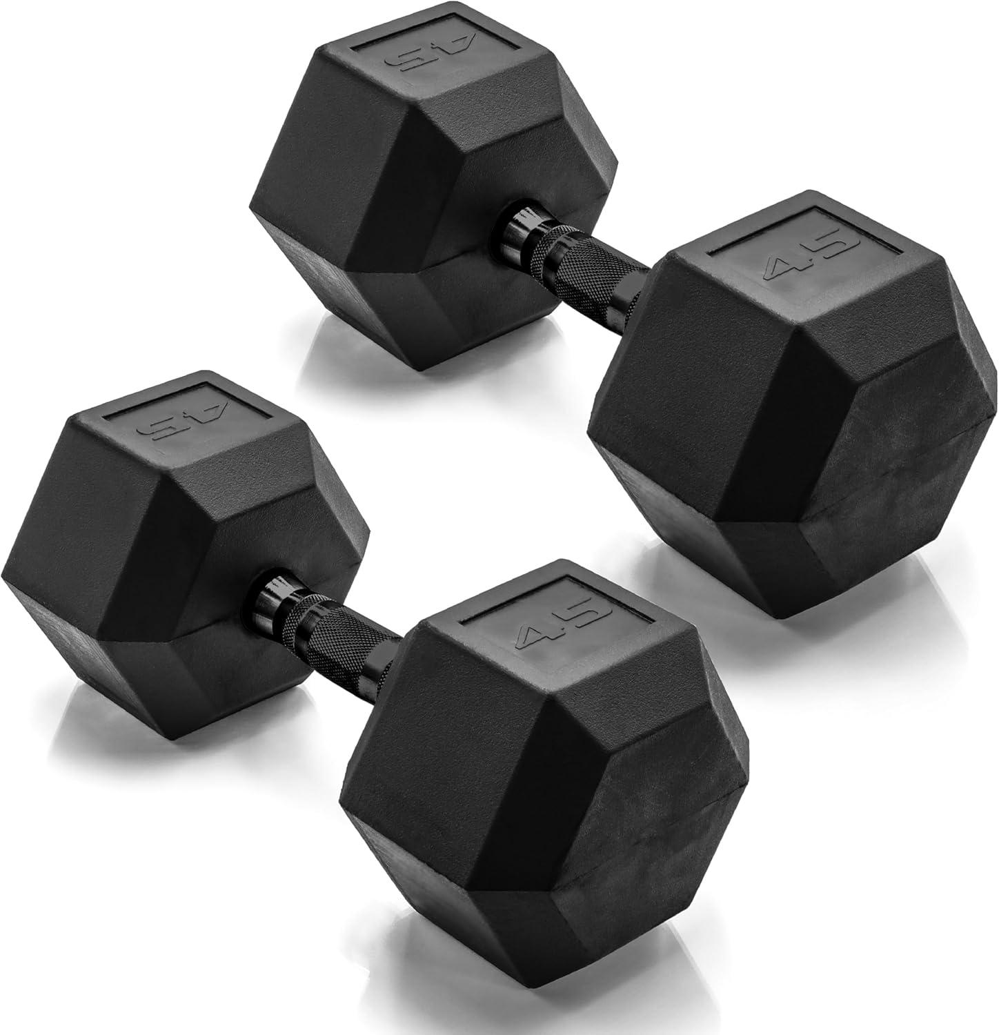 imageCAP Barbell Coated Dumbbell Weight  Multiple Options Pairs ampamp SetsBlack Handle