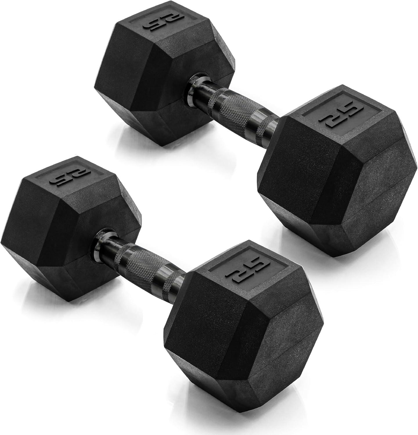 imageCAP Barbell Coated Dumbbell Weight  Multiple Options Pairs ampamp SetsBlack Handle