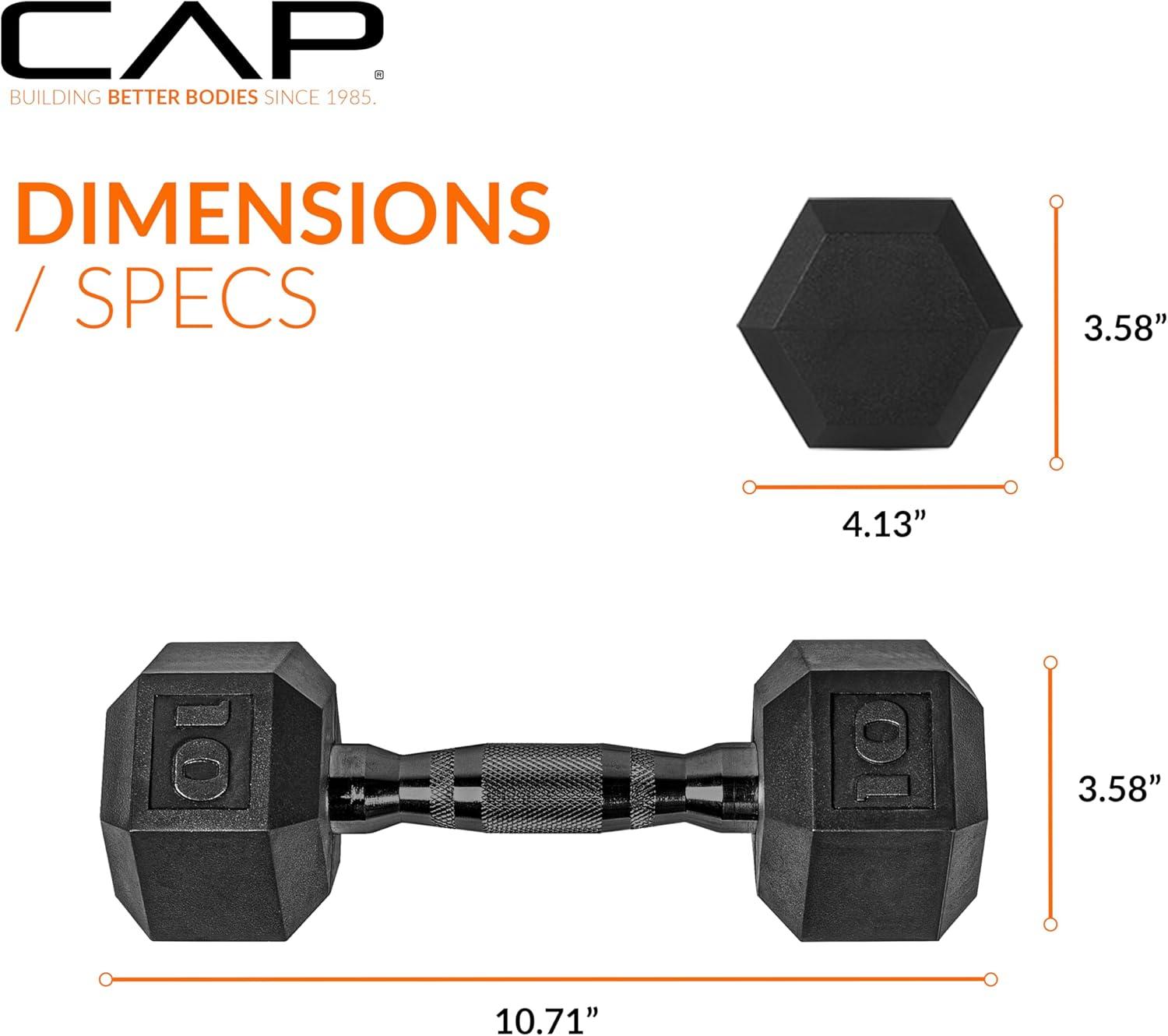 imageCAP Barbell Coated Dumbbell Weight  Multiple Options Pairs ampamp SetsBlack Handle