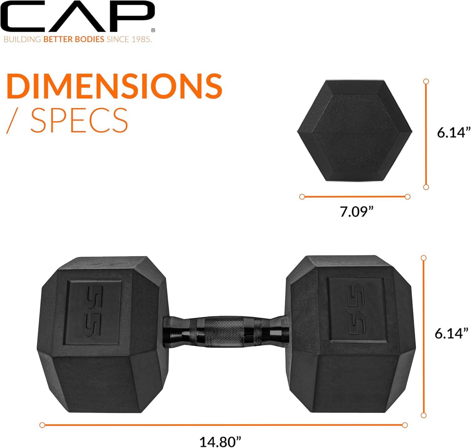 imageCAP Barbell Coated Dumbbell Weight  Multiple Options Pairs ampamp SetsBlack Handle