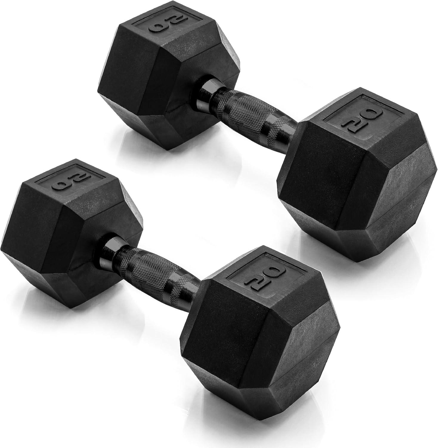 imageCAP Barbell Coated Dumbbell Weight  Multiple Options Pairs ampamp SetsBlack Handle