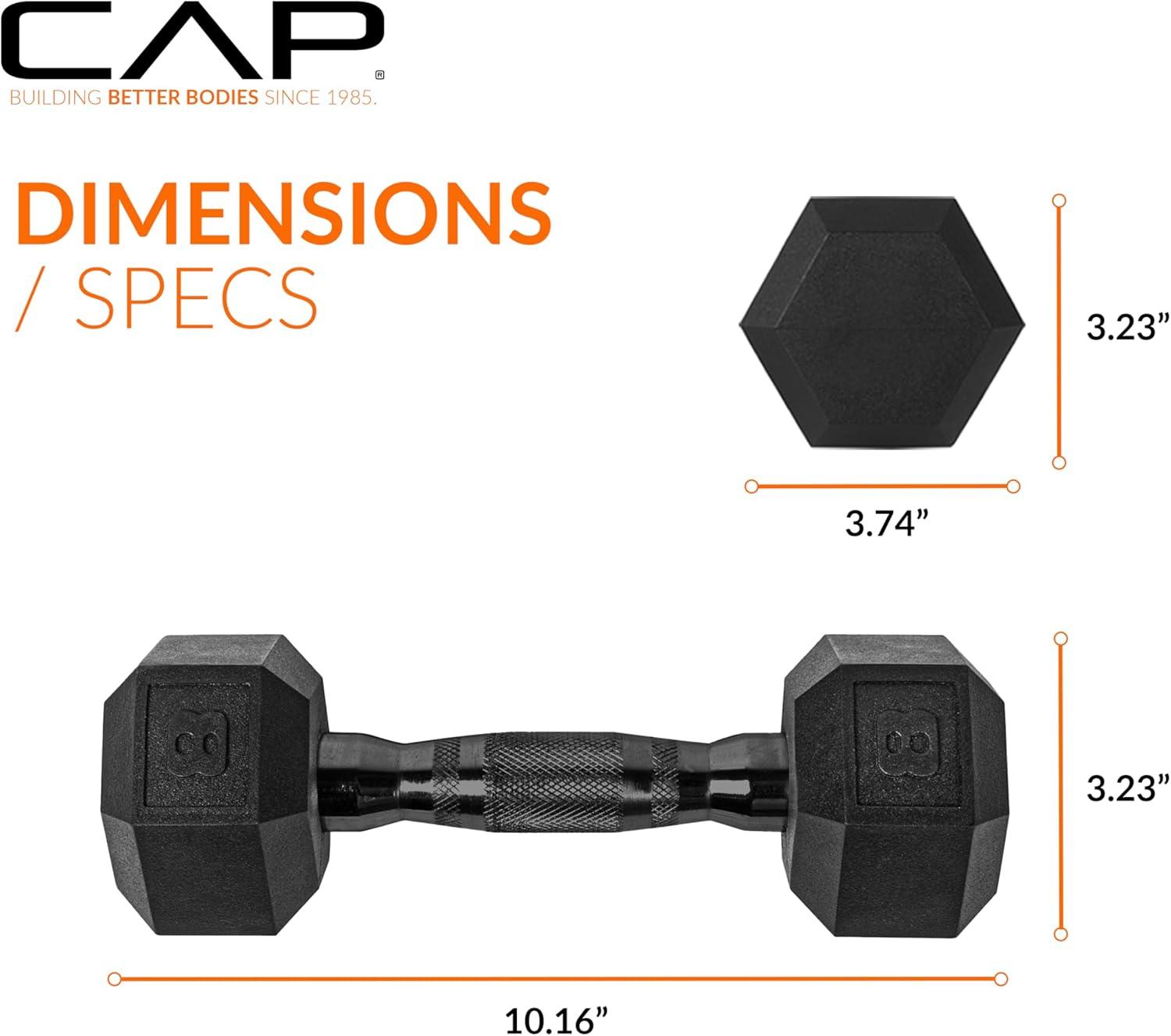 imageCAP Barbell Coated Dumbbell Weight  Multiple Options Pairs ampamp SetsBlack Handle