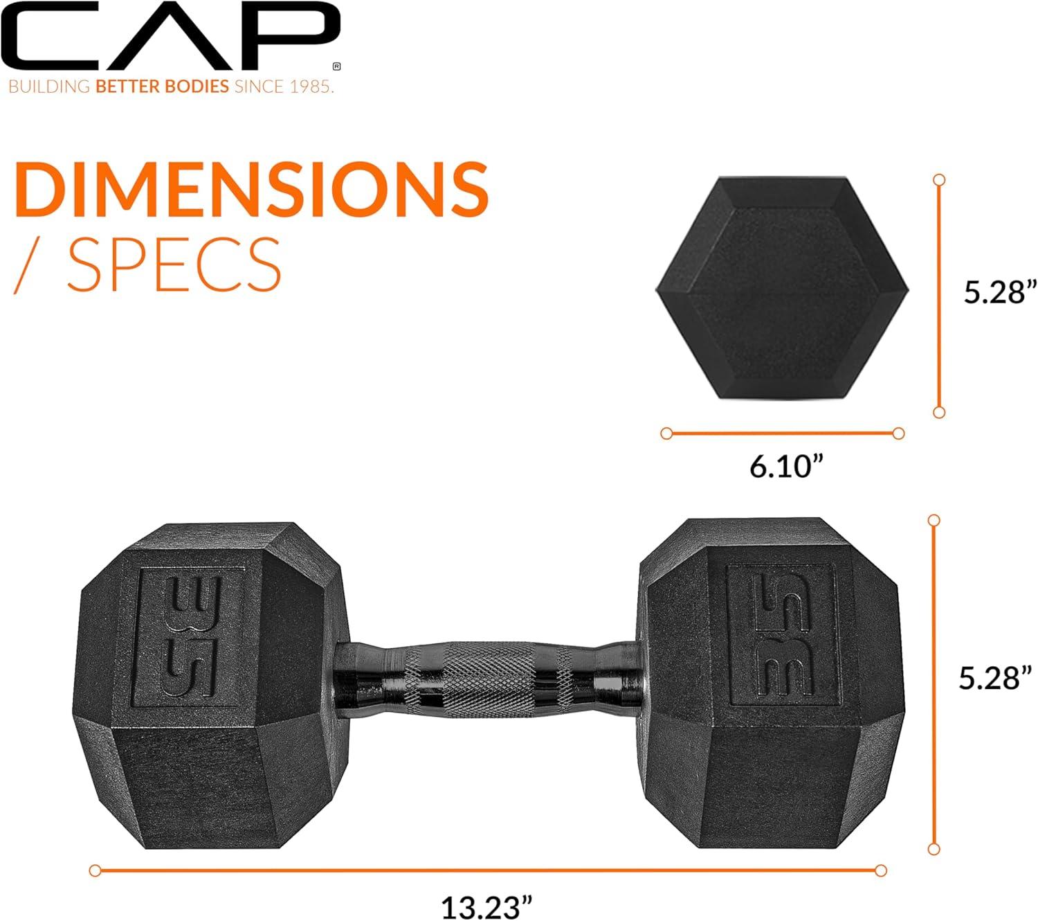 imageCAP Barbell Coated Dumbbell Weight  Multiple Options Pairs ampamp SetsBlack Handle