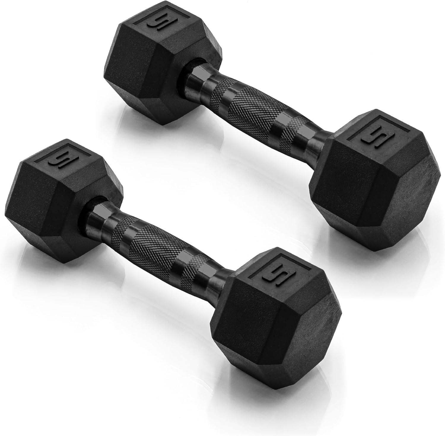 imageCAP Barbell Coated Dumbbell Weight  Multiple Options Pairs ampamp SetsBlack Handle