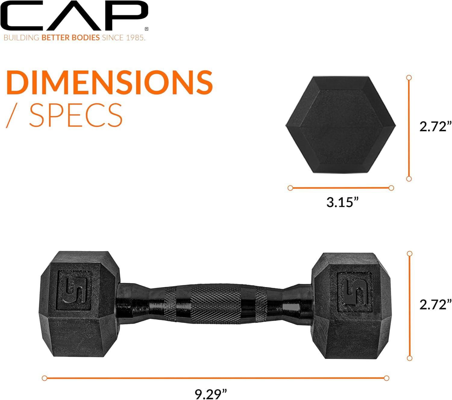 imageCAP Barbell Coated Dumbbell Weight  Multiple Options Pairs ampamp SetsBlack Handle